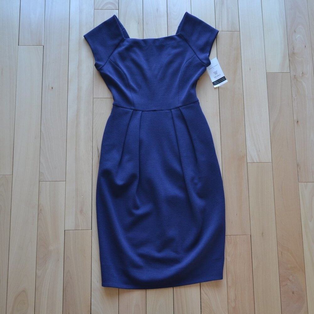 Diane Von Furstenberg Midi Dress Navy Blue Size 0
